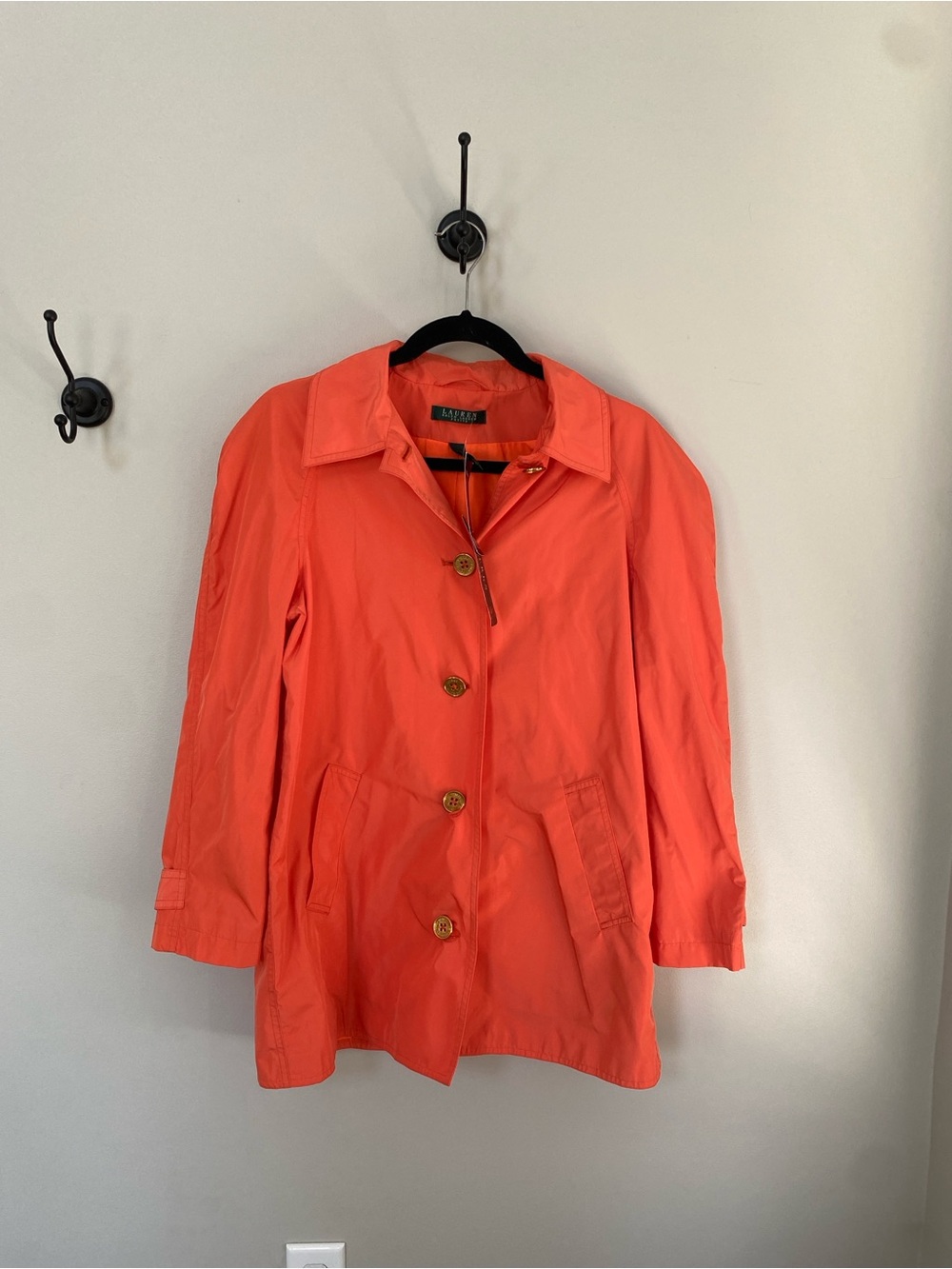 NEW Womens Lauren Ralph Lauren Petite orange travel jacket Petite Medium